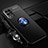 Custodia Silicone Ultra Sottile Morbida Cover con Magnetico Anello Supporto SD3 per Realme 8 5G Blu e Nero