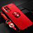 Custodia Silicone Ultra Sottile Morbida Cover con Magnetico Anello Supporto SD3 per Realme 8 5G Rosso