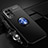 Custodia Silicone Ultra Sottile Morbida Cover con Magnetico Anello Supporto SD3 per Realme 8s 5G Blu e Nero