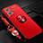 Custodia Silicone Ultra Sottile Morbida Cover con Magnetico Anello Supporto SD3 per Realme 9 Pro+ Plus 5G Rosso