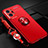 Custodia Silicone Ultra Sottile Morbida Cover con Magnetico Anello Supporto SD3 per Realme GT2 Pro 5G Rosso