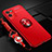 Custodia Silicone Ultra Sottile Morbida Cover con Magnetico Anello Supporto SD3 per Realme V11 5G Rosso