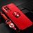 Custodia Silicone Ultra Sottile Morbida Cover con Magnetico Anello Supporto SD3 per Realme V13 5G Rosso