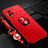 Custodia Silicone Ultra Sottile Morbida Cover con Magnetico Anello Supporto SD3 per Vivo iQOO 7 5G Rosso