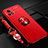 Custodia Silicone Ultra Sottile Morbida Cover con Magnetico Anello Supporto SD3 per Vivo iQOO U3 5G Rosso