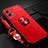 Custodia Silicone Ultra Sottile Morbida Cover con Magnetico Anello Supporto SD3 per Vivo iQOO U5 5G Rosso