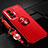 Custodia Silicone Ultra Sottile Morbida Cover con Magnetico Anello Supporto SD3 per Vivo X70 Pro 5G Rosso