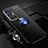 Custodia Silicone Ultra Sottile Morbida Cover con Magnetico Anello Supporto SD3 per Vivo X70 Pro+ Plus 5G Blu e Nero