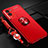 Custodia Silicone Ultra Sottile Morbida Cover con Magnetico Anello Supporto SD3 per Vivo Y55s (2021) Rosso