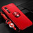 Custodia Silicone Ultra Sottile Morbida Cover con Magnetico Anello Supporto SD3 per Vivo Y73s 5G Rosso