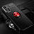Custodia Silicone Ultra Sottile Morbida Cover con Magnetico Anello Supporto SD3 per Xiaomi Mi 11i 5G (2022) Rosso e Nero