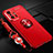 Custodia Silicone Ultra Sottile Morbida Cover con Magnetico Anello Supporto SD3 per Xiaomi Mi 11T 5G Rosso