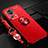Custodia Silicone Ultra Sottile Morbida Cover con Magnetico Anello Supporto SD3 per Xiaomi Mi 12 Lite NE 5G Rosso