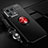 Custodia Silicone Ultra Sottile Morbida Cover con Magnetico Anello Supporto SD3 per Xiaomi Mi 13 5G Rosso e Nero