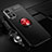 Custodia Silicone Ultra Sottile Morbida Cover con Magnetico Anello Supporto SD3 per Xiaomi Poco M4 Pro 5G Rosso e Nero