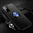 Custodia Silicone Ultra Sottile Morbida Cover con Magnetico Anello Supporto SD3 per Xiaomi Redmi 10 5G Blu e Nero
