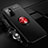 Custodia Silicone Ultra Sottile Morbida Cover con Magnetico Anello Supporto SD3 per Xiaomi Redmi 10 Prime Plus 5G Rosso e Nero