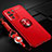 Custodia Silicone Ultra Sottile Morbida Cover con Magnetico Anello Supporto SD3 per Xiaomi Redmi K40 Pro 5G Rosso