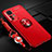 Custodia Silicone Ultra Sottile Morbida Cover con Magnetico Anello Supporto SD3 per Xiaomi Redmi K50 Ultra 5G Rosso