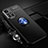 Custodia Silicone Ultra Sottile Morbida Cover con Magnetico Anello Supporto SD3 per Xiaomi Redmi Note 11 4G (2021) Blu e Nero