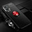 Custodia Silicone Ultra Sottile Morbida Cover con Magnetico Anello Supporto SD3 per Xiaomi Redmi Note 11T Pro 5G Rosso e Nero