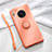 Custodia Silicone Ultra Sottile Morbida Cover con Magnetico Anello Supporto T01 per Huawei Mate 30 Arancione