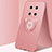 Custodia Silicone Ultra Sottile Morbida Cover con Magnetico Anello Supporto T01 per Huawei Mate 40E 4G Oro Rosa