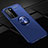 Custodia Silicone Ultra Sottile Morbida Cover con Magnetico Anello Supporto T01 per Huawei P40 Pro Blu