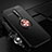 Custodia Silicone Ultra Sottile Morbida Cover con Magnetico Anello Supporto T01 per OnePlus 8 Oro e Nero