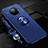 Custodia Silicone Ultra Sottile Morbida Cover con Magnetico Anello Supporto T01 per Oppo Ace2 Blu