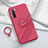 Custodia Silicone Ultra Sottile Morbida Cover con Magnetico Anello Supporto T01 per Oppo K7 5G Rosso Rosa