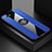 Custodia Silicone Ultra Sottile Morbida Cover con Magnetico Anello Supporto T01 per Oppo R17 Neo Blu