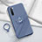 Custodia Silicone Ultra Sottile Morbida Cover con Magnetico Anello Supporto T01 per Oppo Reno3 Grigio