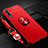 Custodia Silicone Ultra Sottile Morbida Cover con Magnetico Anello Supporto T01 per Samsung Galaxy A70S Rosso