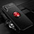 Custodia Silicone Ultra Sottile Morbida Cover con Magnetico Anello Supporto T01 per Samsung Galaxy A70S Rosso e Nero
