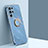Custodia Silicone Ultra Sottile Morbida Cover con Magnetico Anello Supporto T01 per Samsung Galaxy S22 Ultra 5G