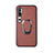Custodia Silicone Ultra Sottile Morbida Cover con Magnetico Anello Supporto T01 per Xiaomi Mi Note 10 Marrone