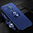 Custodia Silicone Ultra Sottile Morbida Cover con Magnetico Anello Supporto T01 per Xiaomi Redmi 10X 4G Blu
