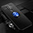 Custodia Silicone Ultra Sottile Morbida Cover con Magnetico Anello Supporto T01 per Xiaomi Redmi 10X 4G Blu e Nero
