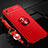 Custodia Silicone Ultra Sottile Morbida Cover con Magnetico Anello Supporto T01 per Xiaomi Redmi 9i Rosso