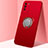 Custodia Silicone Ultra Sottile Morbida Cover con Magnetico Anello Supporto T02 per Huawei Honor X10 5G Rosso