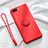 Custodia Silicone Ultra Sottile Morbida Cover con Magnetico Anello Supporto T02 per Oppo K1 Rosso