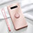 Custodia Silicone Ultra Sottile Morbida Cover con Magnetico Anello Supporto T02 per Samsung Galaxy S10 Rosa