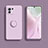 Custodia Silicone Ultra Sottile Morbida Cover con Magnetico Anello Supporto T02 per Xiaomi Mi 11 Lite 4G Lavanda