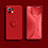 Custodia Silicone Ultra Sottile Morbida Cover con Magnetico Anello Supporto T02 per Xiaomi Mi 11 Lite 4G Rosso