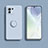 Custodia Silicone Ultra Sottile Morbida Cover con Magnetico Anello Supporto T02 per Xiaomi Mi 11 Lite 5G Azzurro