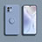 Custodia Silicone Ultra Sottile Morbida Cover con Magnetico Anello Supporto T02 per Xiaomi Mi 11 Lite 5G Grigio Lavanda