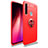 Custodia Silicone Ultra Sottile Morbida Cover con Magnetico Anello Supporto T02 per Xiaomi Redmi Note 8 Rosso