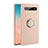 Custodia Silicone Ultra Sottile Morbida Cover con Magnetico Anello Supporto T03 per Samsung Galaxy S10 Rosa