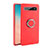 Custodia Silicone Ultra Sottile Morbida Cover con Magnetico Anello Supporto T03 per Samsung Galaxy S10 Rosso